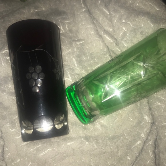 Elegant Green and Purple Crystal Glass Set marsala ajka - Picture 2 of 6